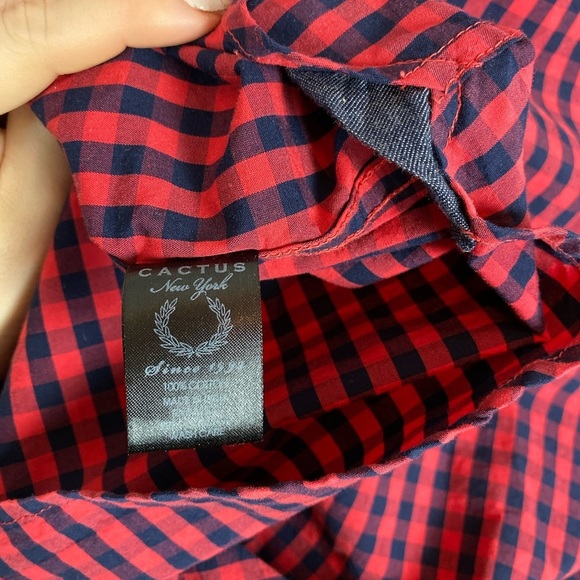 Cactus Man Slim fit checked red blue shirt XL - Picture 7 of 8